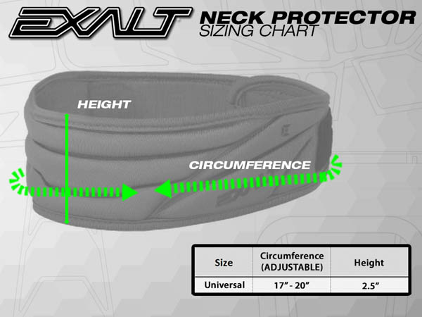 Exalt neck protector Size chart
