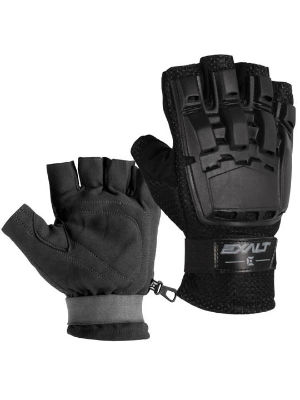 Exalt HardShell Gloves - Half Finger - Black