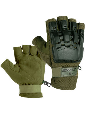 Exalt HardShell Gloves - Half Finger - Olive