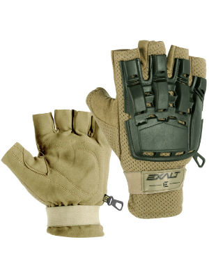 Exalt HardShell Gloves - Half Finger - Tan